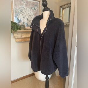 Z Supply Cozy Fleece Teddy Jacket. Navy